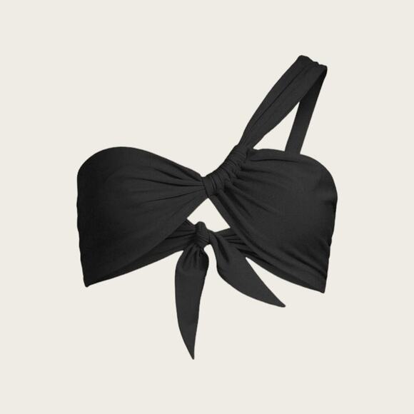 NWT | VA Designs | Asymmetric One Shoulder Bikini Top | Black | XS - Picture 1 of 15